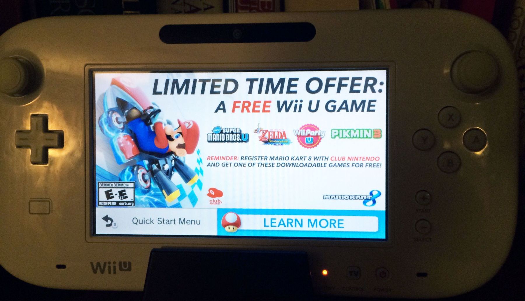 Nintendo Advertising on the Wii U Gamepad