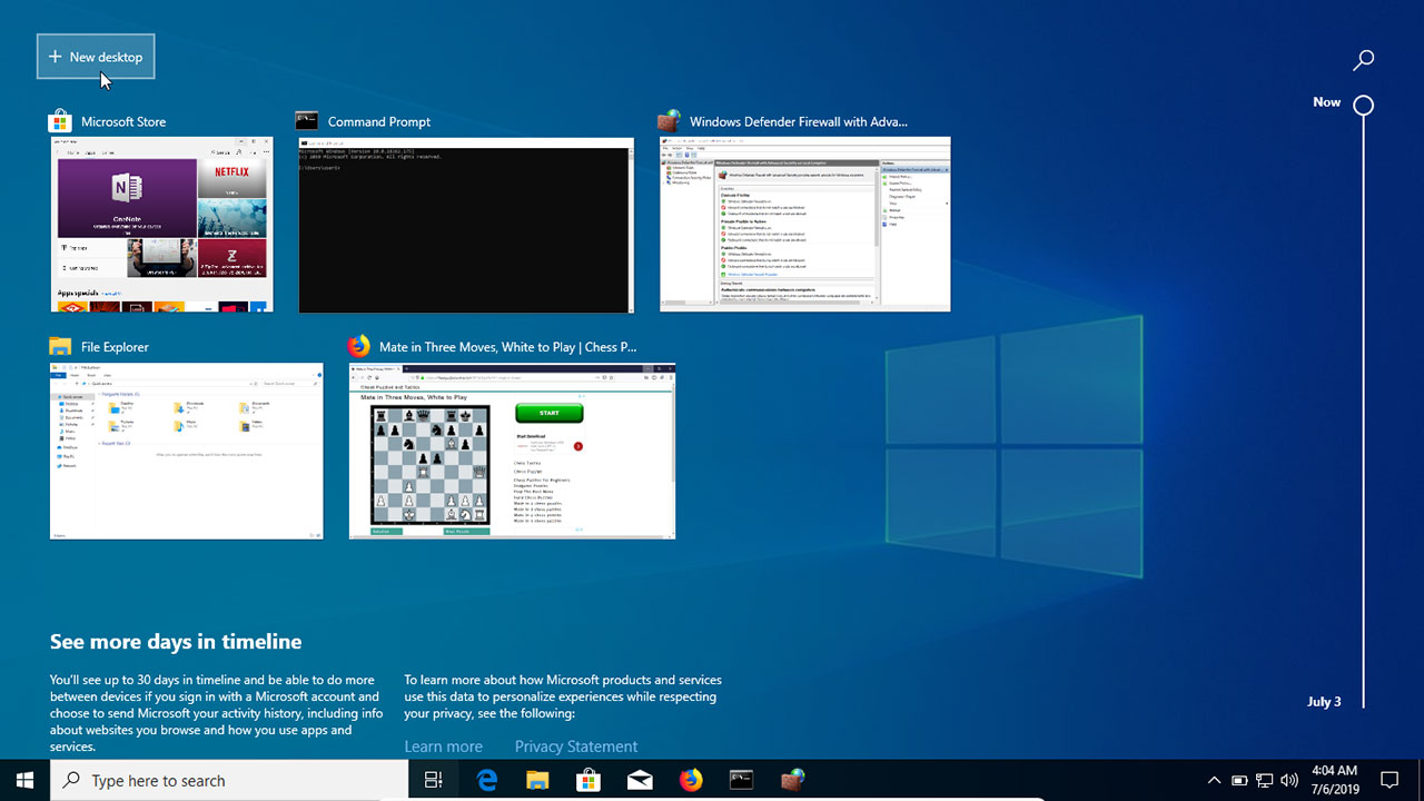 Windows 10 Multiple Desktops